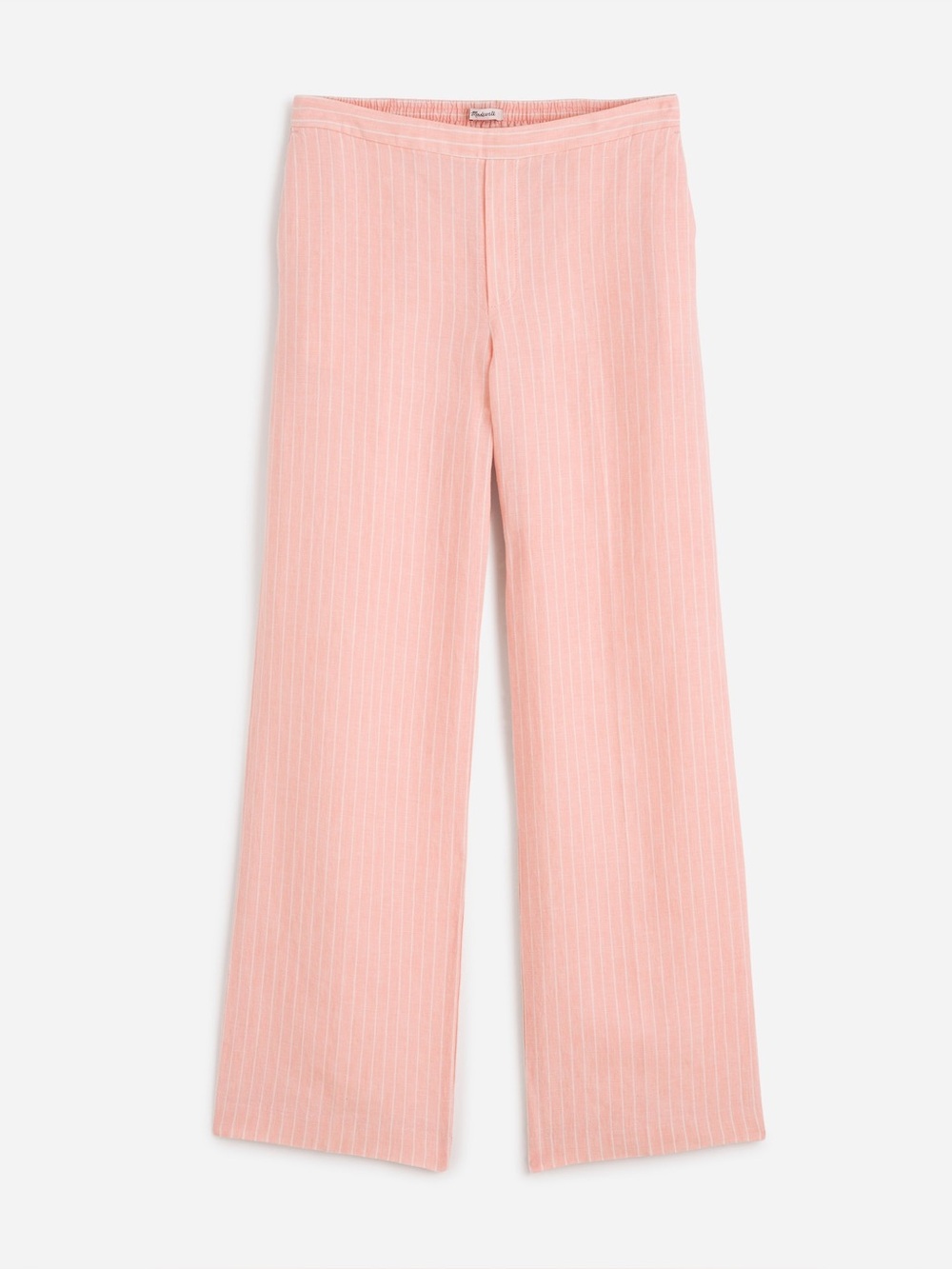 Madewell Easy Pull-on Pants in 100% Linen, Pink, Size M - Picture 5 of 11